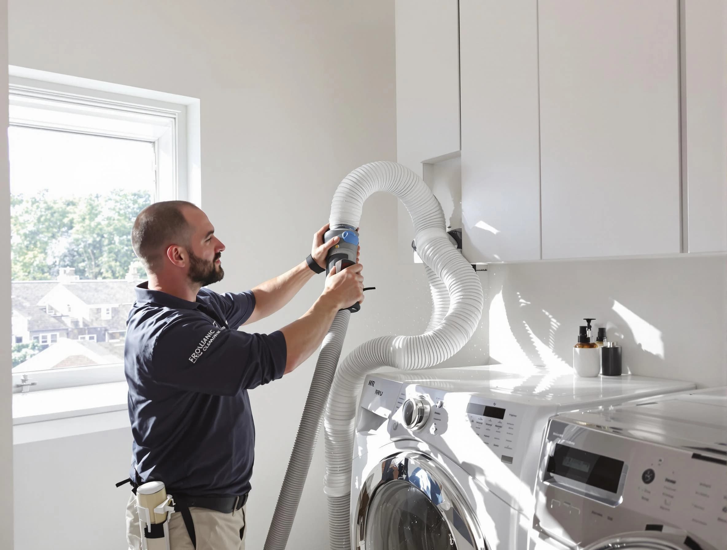 Certified Fairburn Dryer Vent Cleaning technician performing dryer vent cleaning in Fairburn
