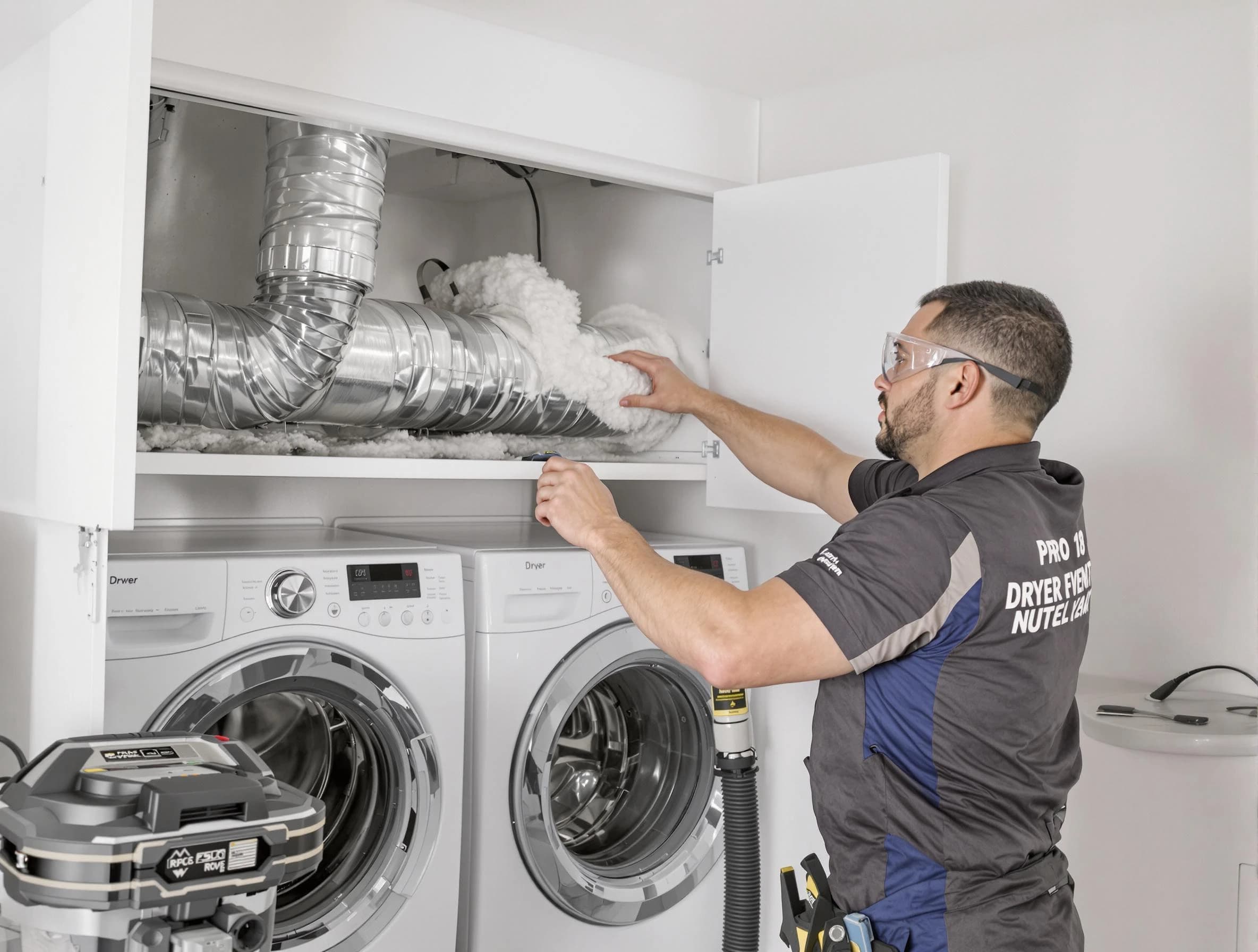 Fairburn Dryer Vent Cleaning certified technician performing specialized gas dryer vent cleaning in Fairburn